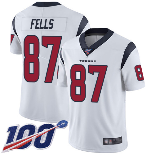 Houston Texans Limited White Men Darren Fells Road Jersey NFL Football #87 100th Season Vapor Untouchable->youth nfl jersey->Youth Jersey